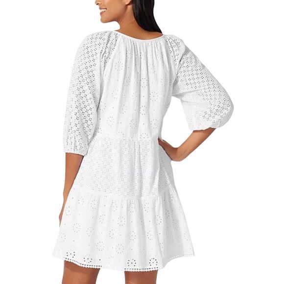 Tommy Bahama Harbour White Eyelet Swim White Cover-Up Dress Size M - Picture 2 of 4